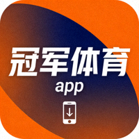 冠军体育app官方移动应用程序下载图标 - 橙色与深蓝渐变设计